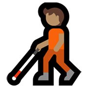 🧑🏽‍🦯 Emoji Persona Con Bastón: Tono De Piel Medio en Microsoft Windows 11.