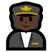 Emoji 🧑🏿‍✈️ Pilota: Carnagione Scura su Microsoft Windows 11.
