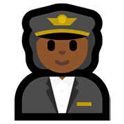 🧑🏾‍✈️ Emoji Piloto: Pele Morena Escura na Microsoft Windows 11.