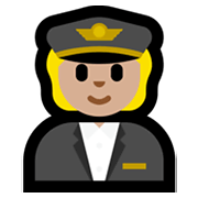 🧑🏼‍✈️ Emoji Piloto: Tono De Piel Claro Medio en Microsoft Windows 11.