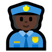 Emoji 👮🏿 Agente Di Polizia: Carnagione Scura su Microsoft Windows 11.