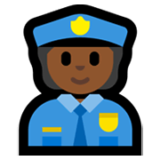 👮🏾 Emoji Policial: Pele Morena Escura na Microsoft Windows 11.