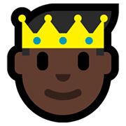 🤴🏿 Emoji Príncipe: Tono De Piel Oscuro en Microsoft Windows 11.