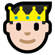 🤴🏻 Emoji Príncipe: Pele Clara na Microsoft Windows 11.