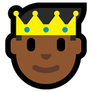 🤴🏾 Emoji Príncipe: Pele Morena Escura na Microsoft Windows 11.