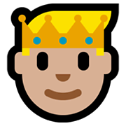 🤴🏼 Emoji Príncipe: Pele Morena Clara na Microsoft Windows 11.