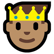 🤴🏽 Emoji Prinz: mittlere Hautfarbe Microsoft Windows 11.