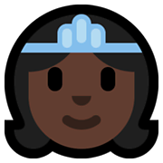 Emoji 👸🏿 Principessa: Carnagione Scura su Microsoft Windows 11.