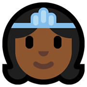 Emoji 👸🏾 Principessa: Carnagione Abbastanza Scura su Microsoft Windows 11.