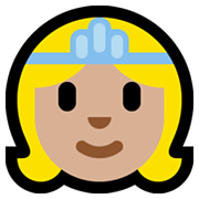 👸🏼 Emoji Princesa: Tono De Piel Claro Medio en Microsoft Windows 11.