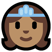 Emoji 👸🏽 Principessa: Carnagione Olivastra su Microsoft Windows 11.