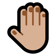 🤚🏼 Emoji Dorso Da Mão Levantado: Pele Morena Clara na Microsoft Windows 11.