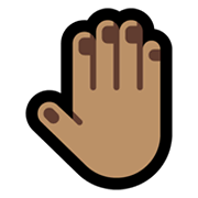 🤚🏽 Emoji erhobene Hand von hinten: mittlere Hautfarbe Microsoft Windows 11.