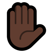 ✋🏿 Emoji erhobene Hand: dunkle Hautfarbe Microsoft Windows 11.