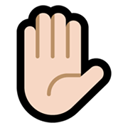 ✋🏻 Emoji Mão Levantada: Pele Clara na Microsoft Windows 11.