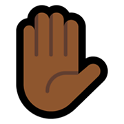✋🏾 Emoji Mão Levantada: Pele Morena Escura na Microsoft Windows 11.