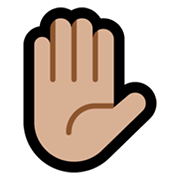 ✋🏼 Emoji erhobene Hand: mittelhelle Hautfarbe Microsoft Windows 11.