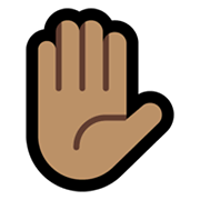 ✋🏽 Emoji Mão Levantada: Pele Morena na Microsoft Windows 11.