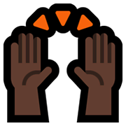 🙌🏿 Emoji zwei erhobene Handflächen: dunkle Hautfarbe Microsoft Windows 11.