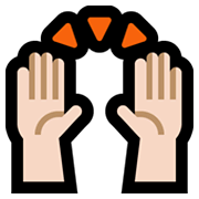 Emoji 🙌🏻 Mani Alzate: Carnagione Chiara su Microsoft Windows 11.
