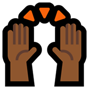 🙌🏾 Emoji zwei erhobene Handflächen: mitteldunkle Hautfarbe Microsoft Windows 11.