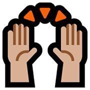 🙌🏼 Emoji zwei erhobene Handflächen: mittelhelle Hautfarbe Microsoft Windows 11.