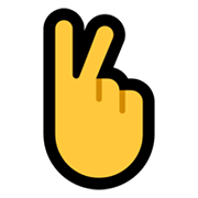 🖔 Emoji Gesto de victoria con los dedos en «V»  (con la palma hacia afuera) en Microsoft Windows 11.