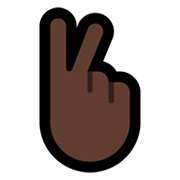 Emoji 🖔🏿 Gesto di vittoria con la mano girata: Carnagione Scura su Microsoft Windows 11.