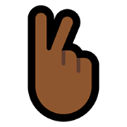 🖔🏾 Emoji Gesto de vitória com a mão girada: Pele Morena Escura na Microsoft Windows 11.