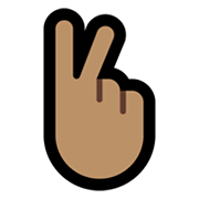 Emoji 🖔🏽 Gesto di vittoria con la mano girata: Carnagione Olivastra su Microsoft Windows 11.