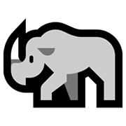 Émoji 🦏 Rhinocéros sur Microsoft Windows 11.