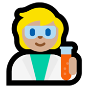 🧑🏼‍🔬 Emoji Científico: Tono De Piel Claro Medio en Microsoft Windows 11.