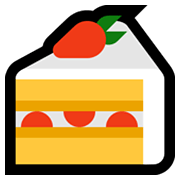 🍰 Emoji Pão De Ló De Morango na Microsoft Windows 11.