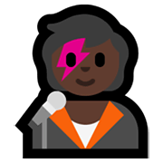 🧑🏿‍🎤 Emoji Sänger(in): dunkle Hautfarbe Microsoft Windows 11.