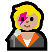 🧑🏼‍🎤 Emoji Cantor: Pele Morena Clara na Microsoft Windows 11.