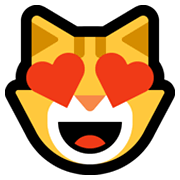 😻 Emoji Gato Sonriendo Con Ojos De Corazón en Microsoft Windows 11.