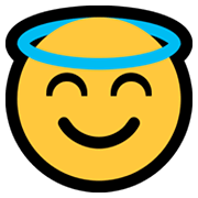 😇 Emoji Cara Sonriendo Con Aureola en Microsoft Windows 11.