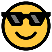 😎 Emoji Rosto Sorridente Com óculos Escuros na Microsoft Windows 11.
