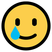 🥲 Emoji Cara sonriente con lágrima en Microsoft Windows 11.
