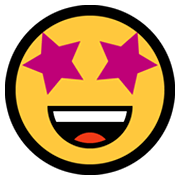 🤩 Emoji Rosto Com Olhar Maravilhado na Microsoft Windows 11.