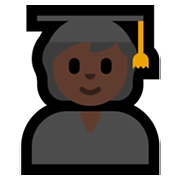 🧑🏿‍🎓 Emoji Aluno: Pele Escura na Microsoft Windows 11.