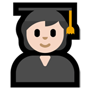 🧑🏻‍🎓 Emoji Estudiante: Tono De Piel Claro en Microsoft Windows 11.
