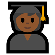 🧑🏾‍🎓 Emoji Estudiante: Tono De Piel Oscuro Medio en Microsoft Windows 11.