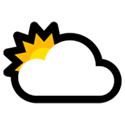 🌥️ Emoji Sonne hinter großer Wolke Microsoft Windows 11.
