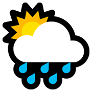 🌦️ Emoji Sol Detrás De Una Nube Con Lluvia en Microsoft Windows 11.