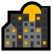 🌇 Emoji Sonnenuntergang in der Stadt Microsoft Windows 11.