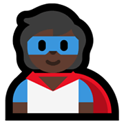 🦸🏿 Emoji Personaje De Superhéroe: Tono De Piel Oscuro en Microsoft Windows 11.