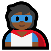 🦸🏾 Emoji Super-herói: Pele Morena Escura na Microsoft Windows 11.