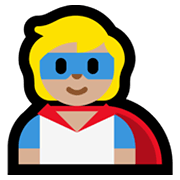 🦸🏼 Emoji Personaje De Superhéroe: Tono De Piel Claro Medio en Microsoft Windows 11.