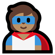 Émoji 🦸🏽 Super-héros : Peau Légèrement Mate sur Microsoft Windows 11.